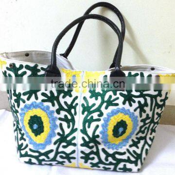 Latest trendy fashionable Suzani Embroidery Bag Tote Shoppers bag beach bag traveller bag