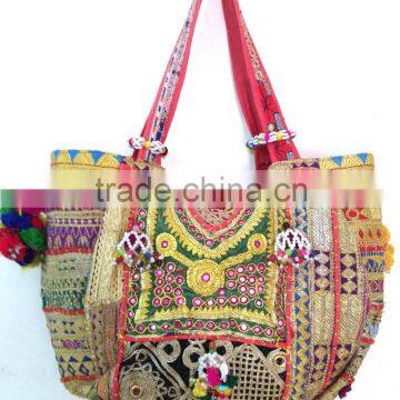 Banjara Patchwork Vintage -Handmade Mirror Gypsy Tassels Shoulder Bbg Tribal Ethnic