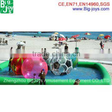 Large clear squishy water ball grow in inflatable water rolling balls for kids and adults