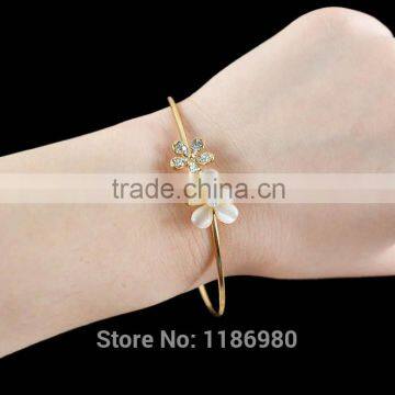 Fashion Women Bracelet Flower Crystal Gold Plated Cuff Bangle Charm Jewelry Gift photo-6