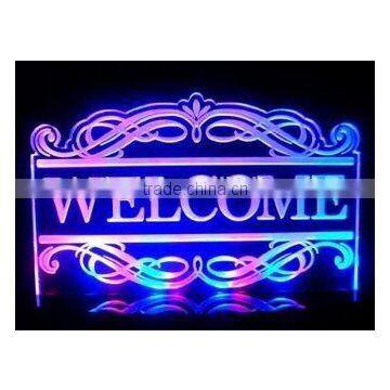 Multi Color Acrylic LED Welcome Signs Lamp Night Light Beer Bar Pub Business Decor