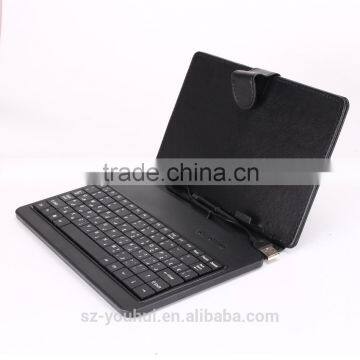 Wholesale Black Universal PU Leather Folio Stand Case Cover Tablet Keyboard Case Flip Cover for 7"10" Tablet