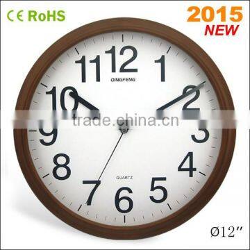 12 inch simple and classic wood clock zhangzhou(12W50BR-143)