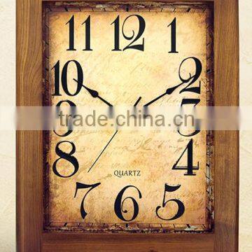 rectangled oak wooden wall clock decoration items