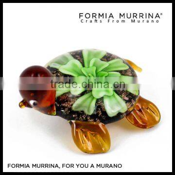 Handmade Lampworking Inner Flower Glass Turtle Figruines