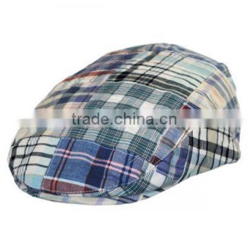 Custom design fashion plaid fabric ivy cap