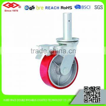 150mm-200mm Scaffold PU caster wheel with cast iron center