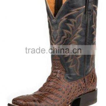 Fashion croc leather print men and women style western rodeo boots manufacturer