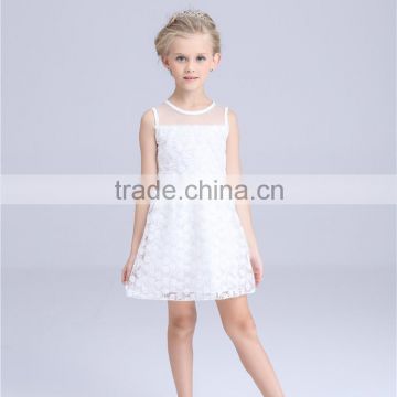 New products 2016 innovative product softtextile white hand made baby girl dress