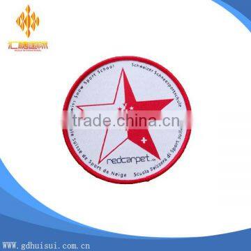 Top sale customized woven star round shape blank labels