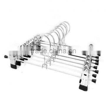 Stainless Steel Hanger with Clips for Bottom, Metal Pants/Skirt Hanger