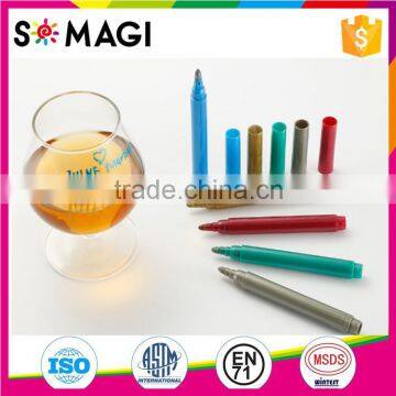 High Quality Non-toxic Multi-use Erasable Metallic Pens 8pack For Dishwasher Safe Erasable Wedding Wine Charms