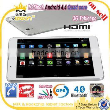 7.85 inch iPS hd screen android 4.4 3g smart android tablet pc