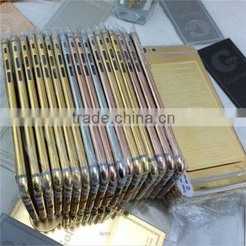 2015 new 100% real 24k Gold platinum Rose gold mid-fram plated back housing for iPhone 6/6 plus gold housing