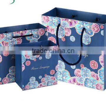 sky Gift paper Packaging Bag with nylon handlle for drinking with factory price