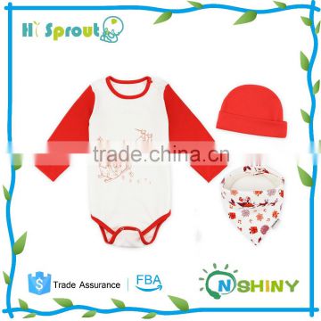 baby clothes baby romper and bib set 100% cotton