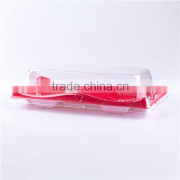 KW-0001CJB-RK Plastic Sushi Tray with Good Anti-fog Treatment with Laminated Film