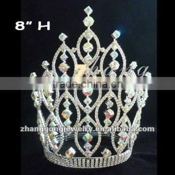 Wholesale beauty Crystal AB large pageant crown