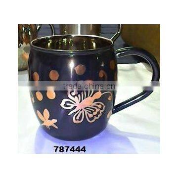 Copper Metal Beer Mug,Tankard With Brass Handle,Moscow Mule Mugs Butter Fly