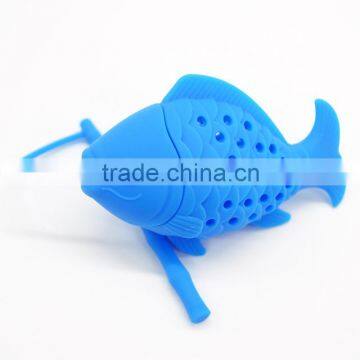 Unique Cute Tea Strainer Silicone Fish shape Tea Infuser Filter Teapot Teabags for Tea Coffee Drinkware