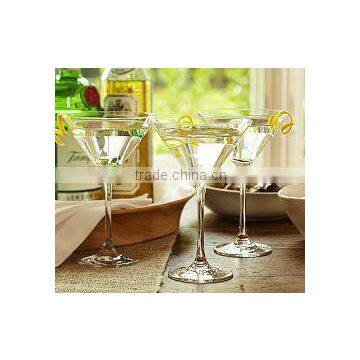 Handmade clear martini glass