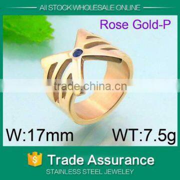 with gemstone rose gold plated stainless steel wedding rings