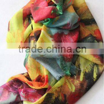 200s/2 wool worsted custom printed scarves shawl