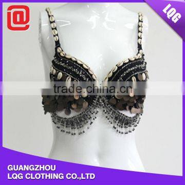 Hot ! Handmade sequin coins beaded 2 pieces bra & hip belt set belly costumes