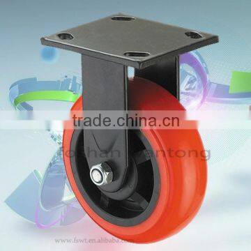 Double Bearing Black Bracket 125mm Hardware Fixed Caster Wheel