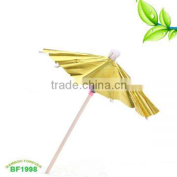 10cm Yellow Cocktail Parasol Wooden Picks