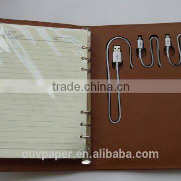 Agenda 2016 Notepad Charger for Phone Leather Diary