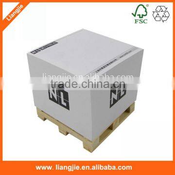 4 Sides Print Custom Logo Memo Pad With Wood Pallet Case Memo Cube