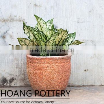 Round Red Clay Terracotta Vase - Vietnam Pottery Planters