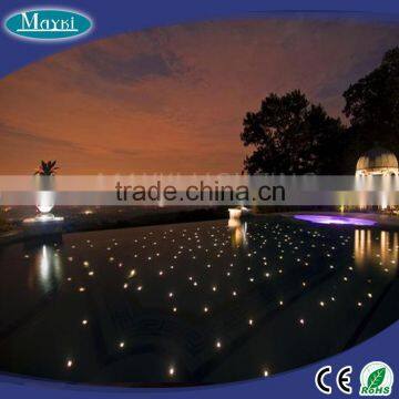 6 color changing led swimming pool light with LED light source fiber optic cable and stainless steel end fitting