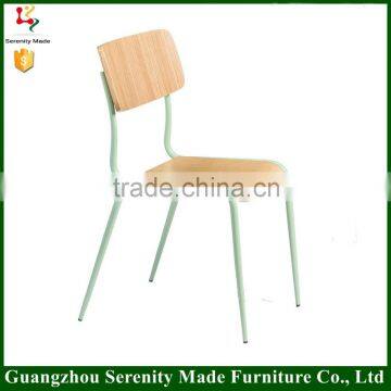 2016 mew item designer furniture plywood seat metal dining chair for sale