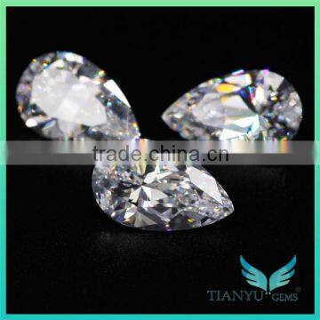 Hot Sale Artificial CZ Gemstones Wholesale 6*8 White Heat Pear Cut Loose Cubic Zircon Price Free Samples