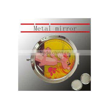 Portable mirror, mini double sided mirror, metal mirror with rubber patch