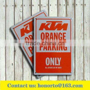 customized parking only embossed metal sign