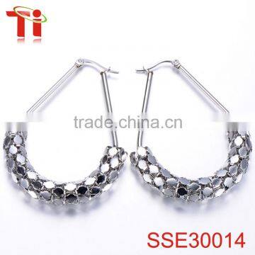 wholesale fashion jewelry 2016 hooks iced out bling 316l stainless steel earrings for women