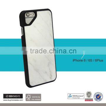 3D Knight Customized Laser Engraving LOGO TOP PC Black White Marble Stone for IPhone 6 6s Marble Case photo-2