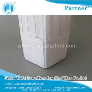 20cm Height Special White Flat Top Cook Cap With Hook and Loop photo-2