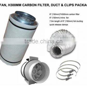 6in fan,H300mm carbon filter,duct,clip