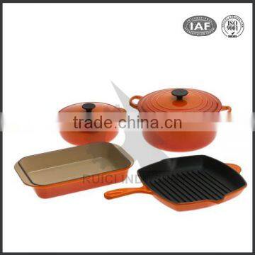 japanese pan ductile casting ggg40 enamel coated cast iron cookware