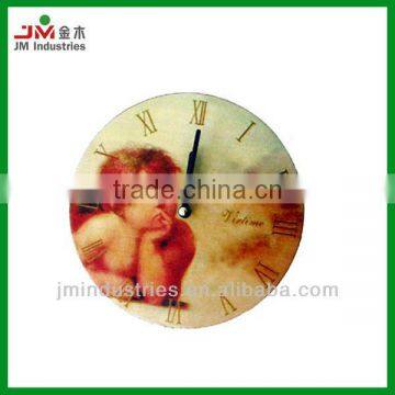 Antique Mechanical Wooden Angel Wall Clock for Home Decoration