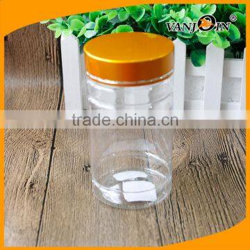 300ml PET Clear Plastic Health Care Pill Bottle With Golden Screw Lids photo-3