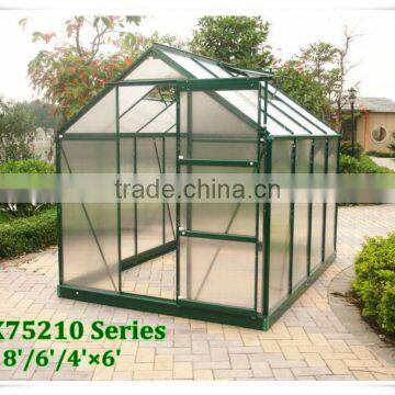 Mini conservatory greenhouse with aluminium frame and polycarbonte sheet HX75214G