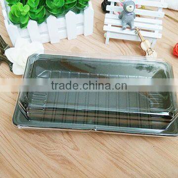Food garde disposable PS black food package box plastic with lid