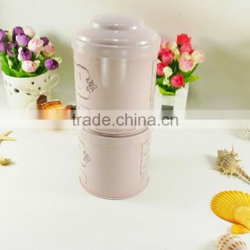 2 compartment tea tin box