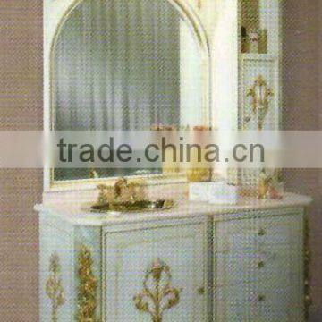 Elegant European style wooden bathroom cabinet(marble top)