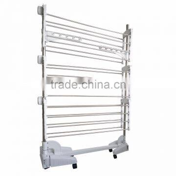 Multi Color Clothes Garment Drying Hanger Rack and Large Capacity Rack With 3 Levels and Bar for Sheets photo-5